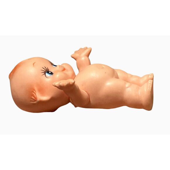 Kewpie Rubber Doll 4.5" Collectible Figure With Blue Eyes and Smiling Face - Picture 7 of 10